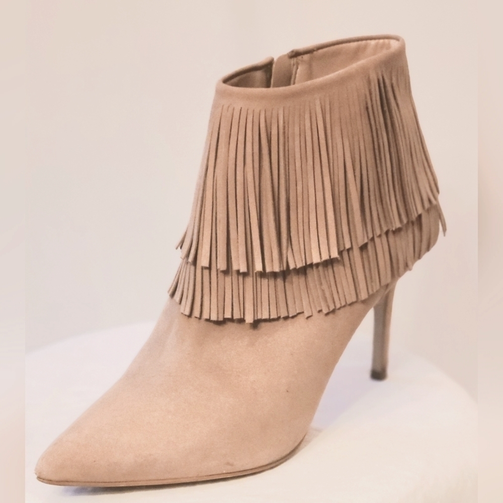 B by Brian Atwood Sand Suede Ankle Boots - US9.5